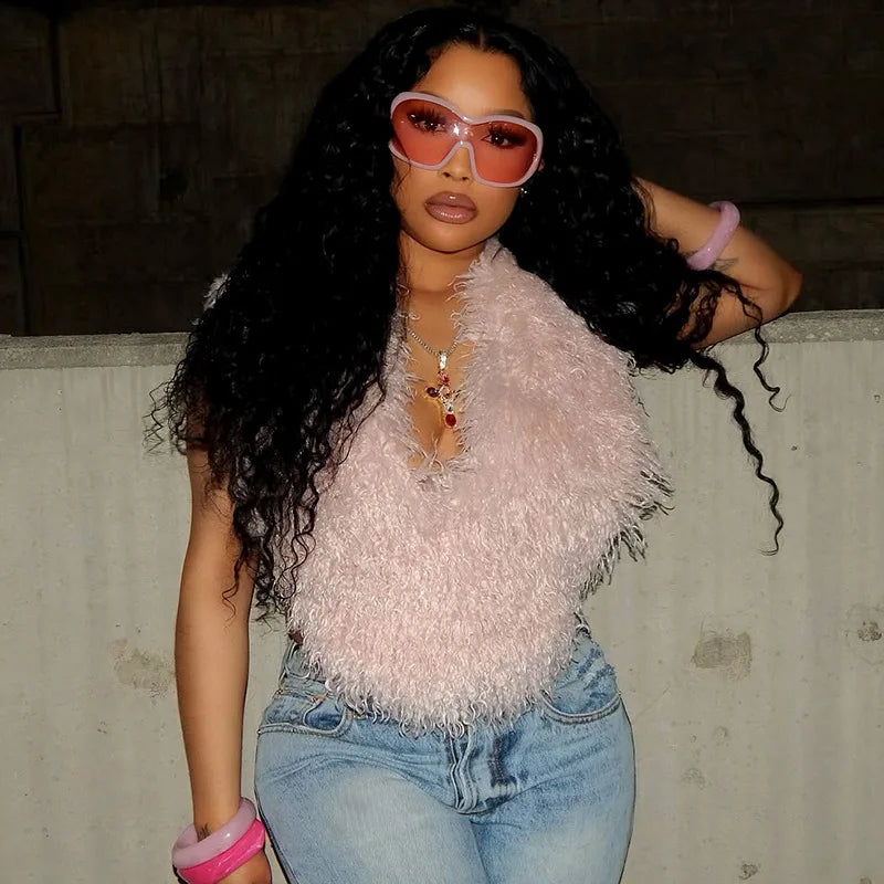 Niya Backless Bandage Fur Top