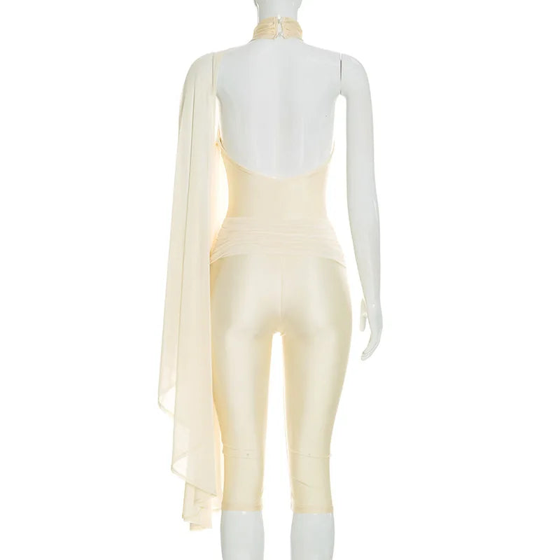 Asymmetric Cape Bodycon One Piece Sexy Elegant Party Club Outfit