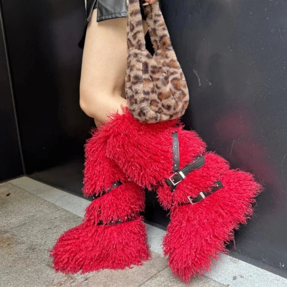 Fluffy Faux Fur Boots