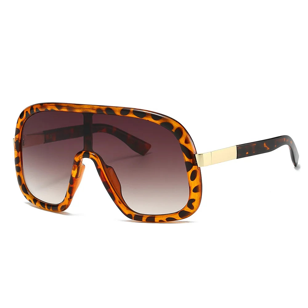 Vintage Big Frame Mask Gradient Sunglasses