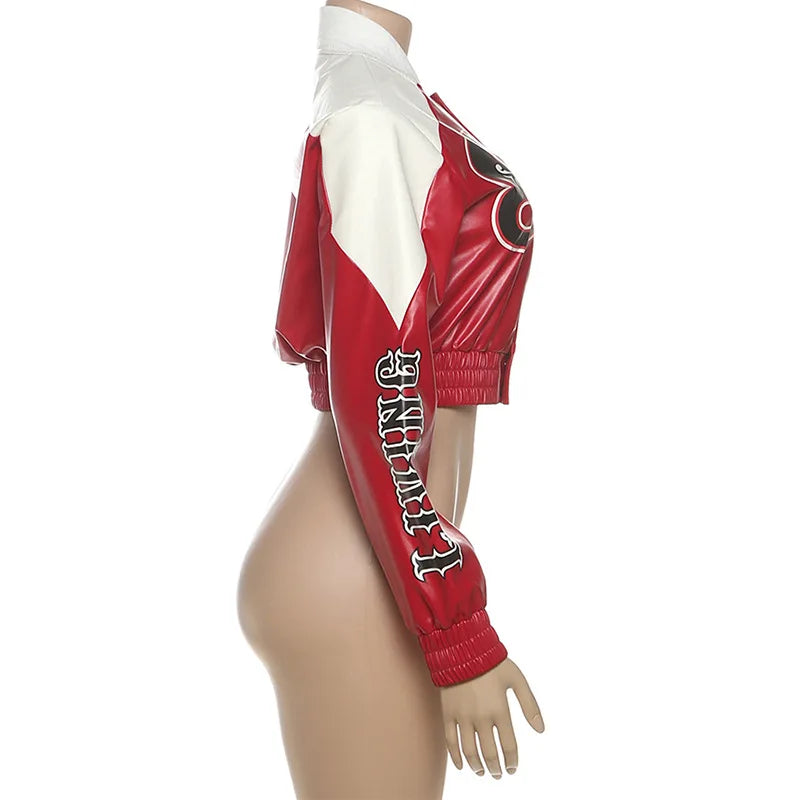 Leather Moto Zipper Crop Jacket