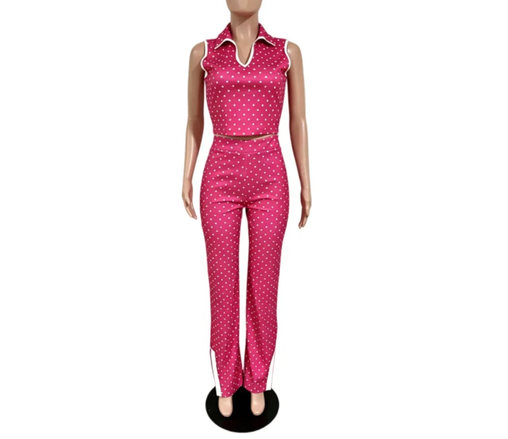 Polka Dot Pants Two-Piece Set