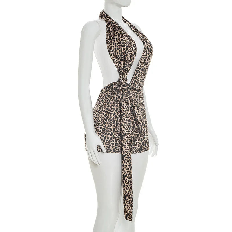 Leopard Print Bodycon Romper