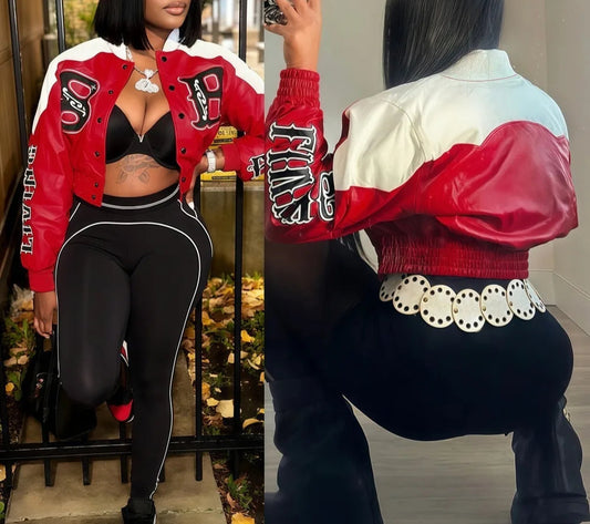 Leather Moto Zipper Crop Jacket