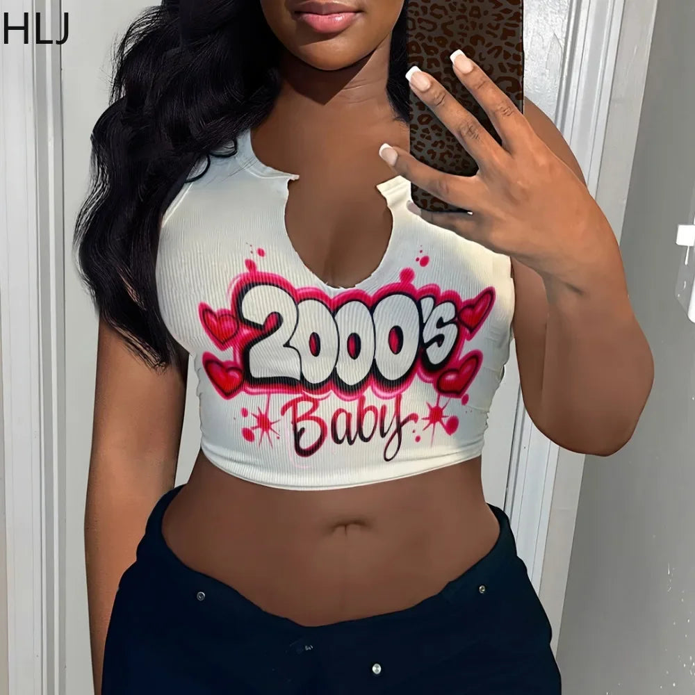 Letter Print Crop Top