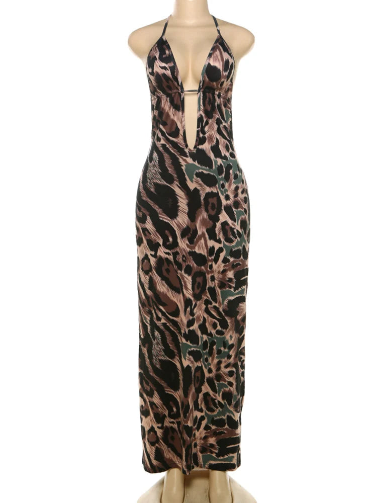 Leopard Print Halter Bodycon