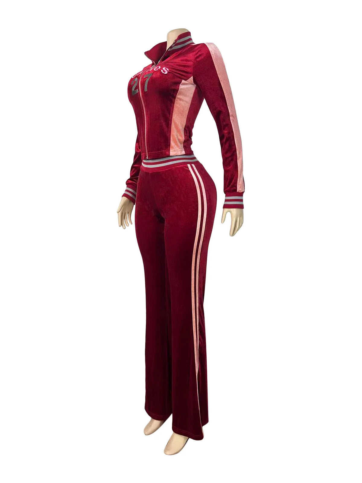 Velvet Flare Pants Tracksuit