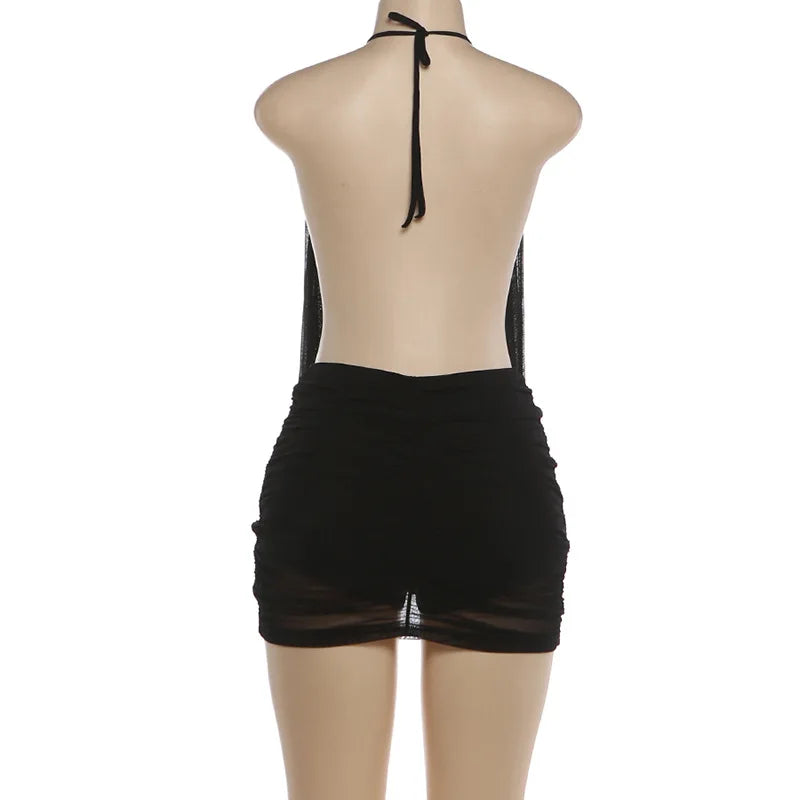 Mesh Halter Dress