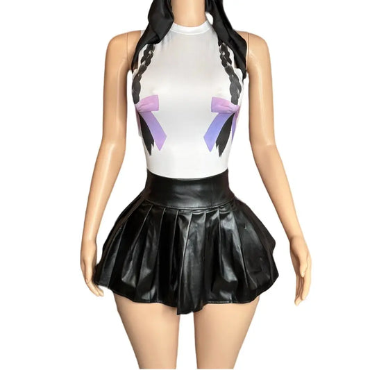 Leray Leather Skirt Set