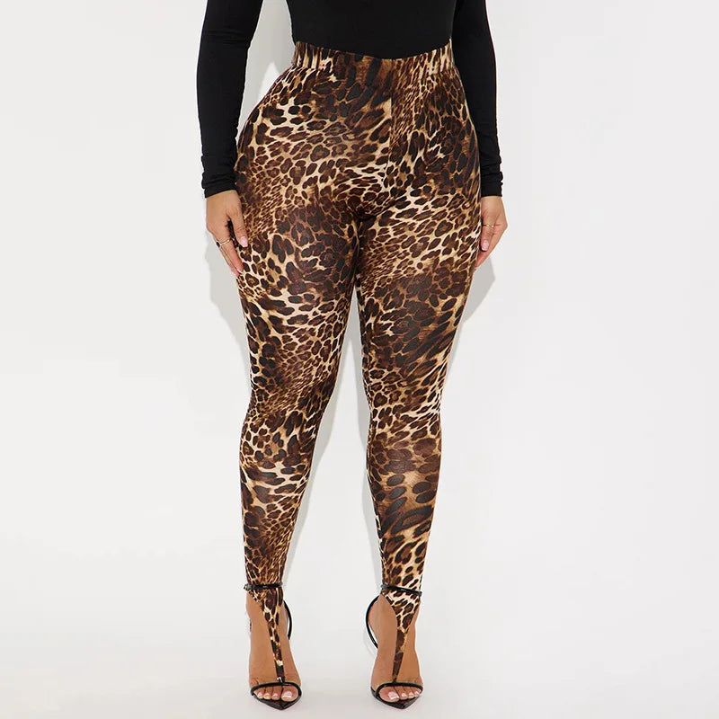 Leopard Print High Waist Bodycon Pants