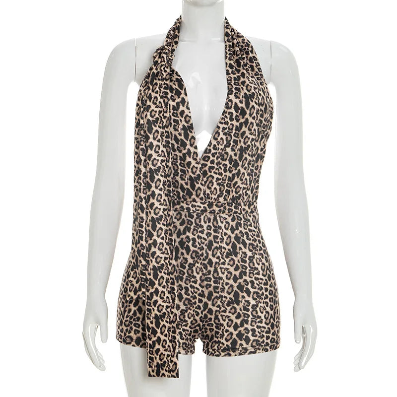 Leopard Print Bodycon Romper