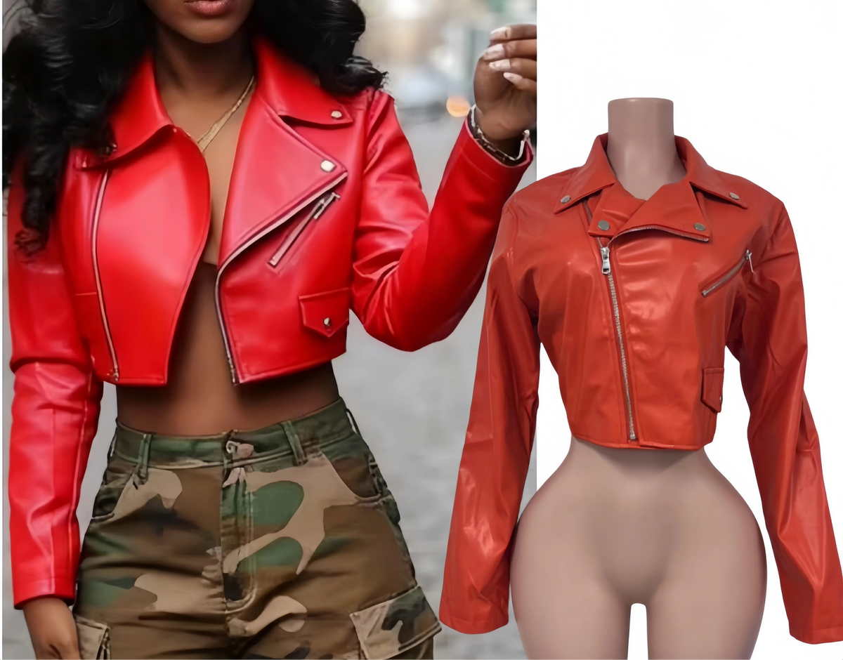 Solid Leather Bodycon Jacket