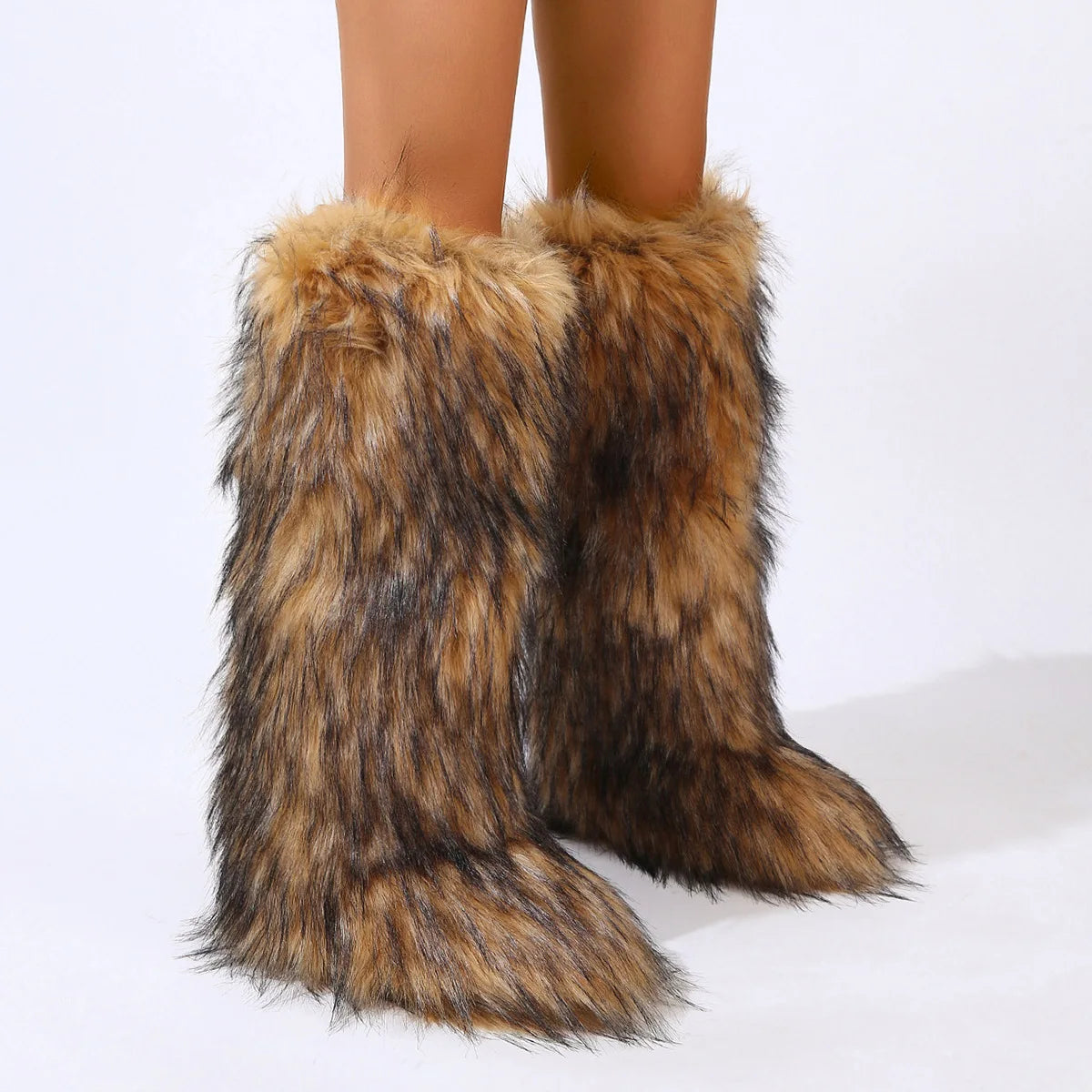 Winter Faux Fur Long Boots.