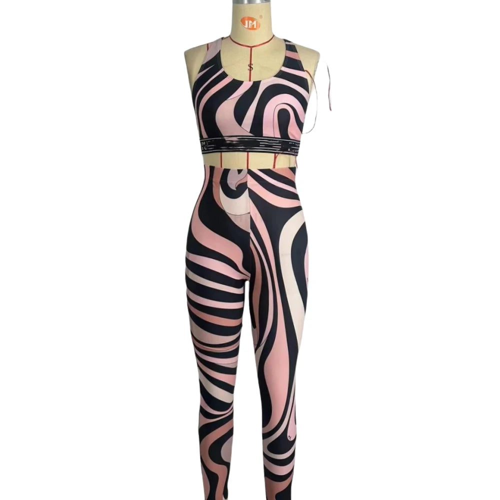 Zebra Print Bodycon Jumpsuit