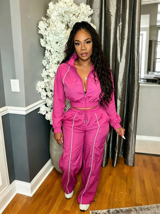 Solid Color Jogger Two-Piece Set