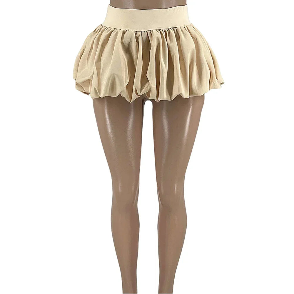Sweet Bow Puffy Mini Skirt and Corset top