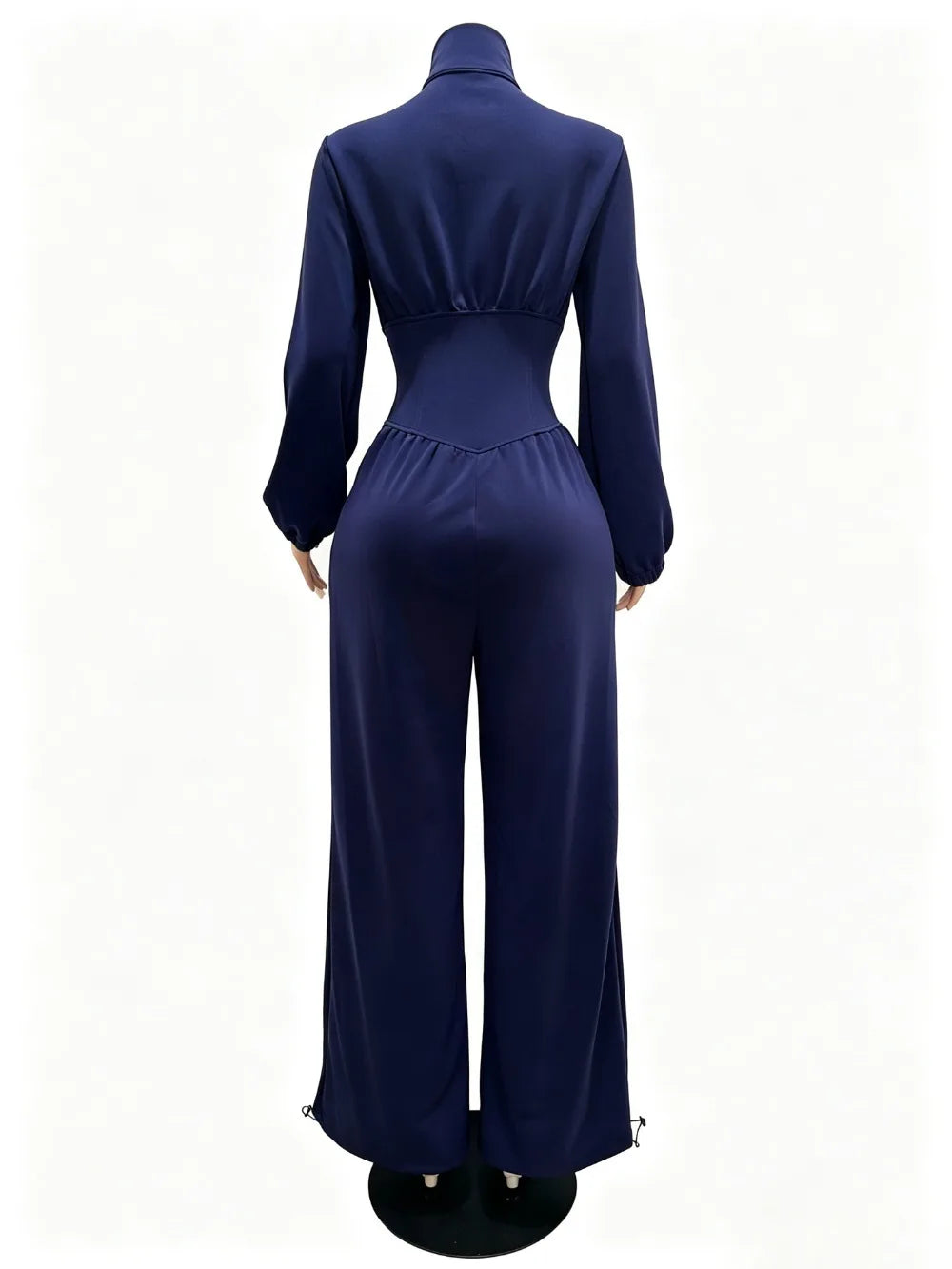 Waist Cinched Zipper Jumpsuit
