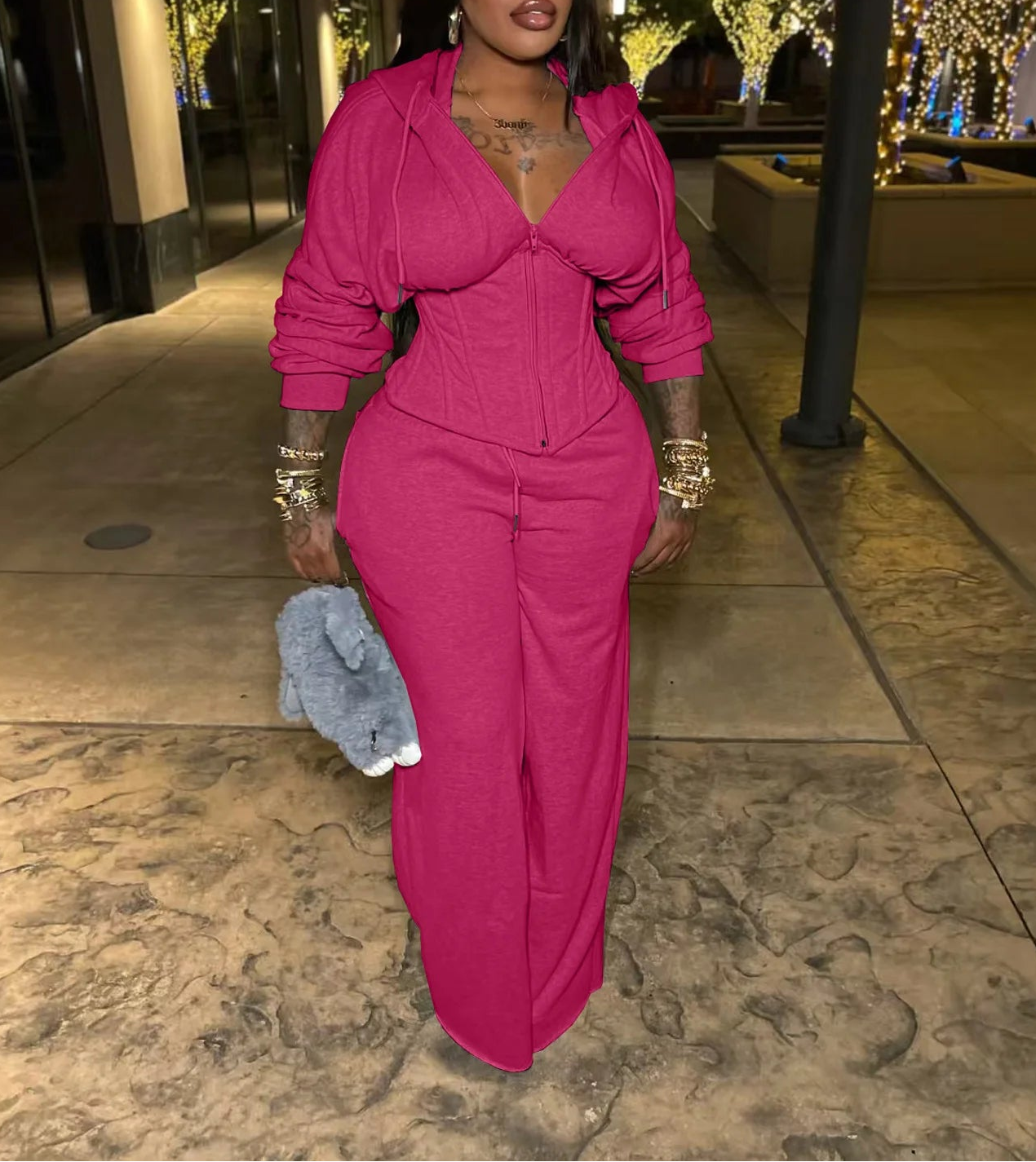 Hoodie Sweatsuit Pants Set