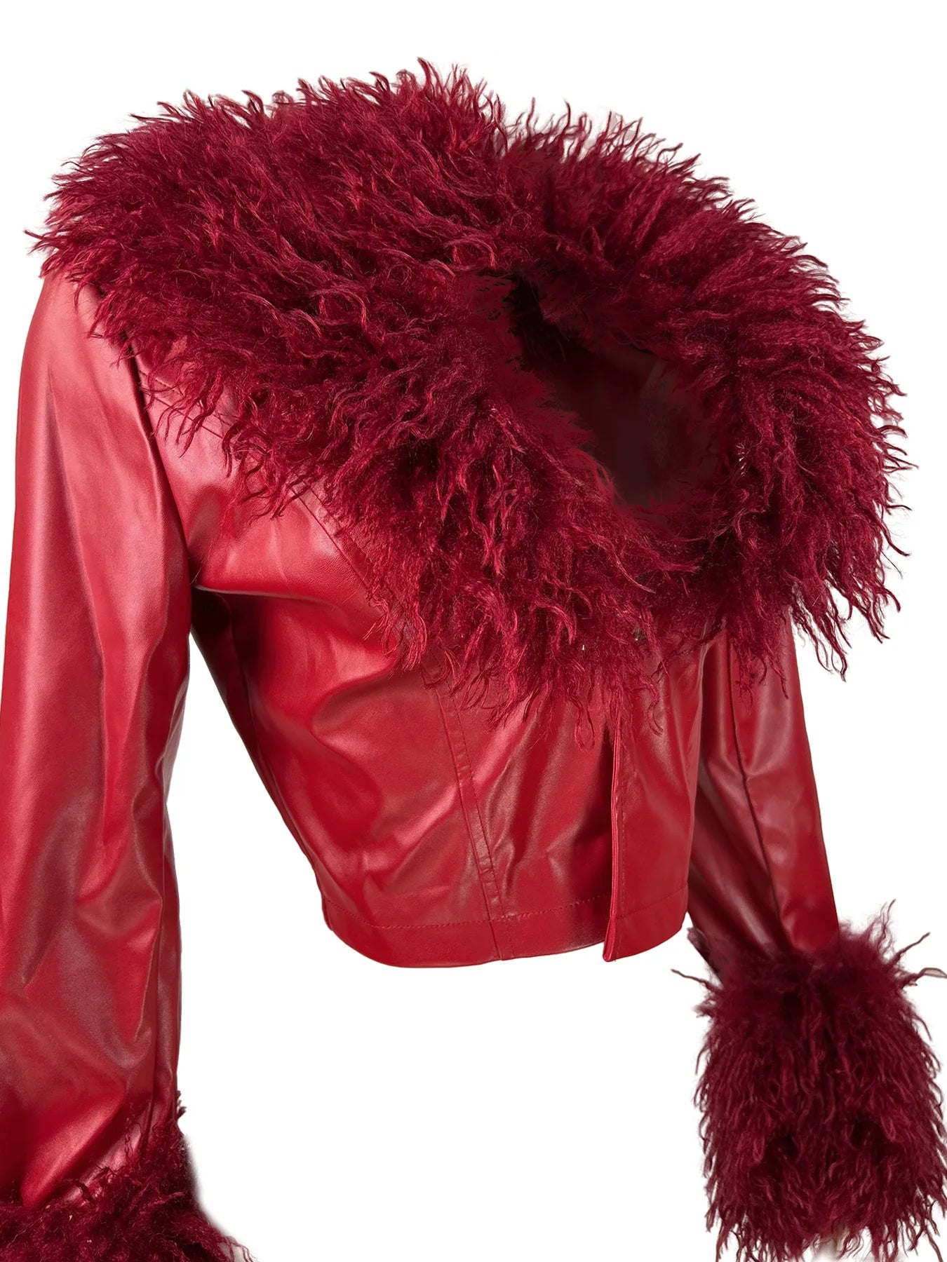 Elegant Leather Fur Jacket