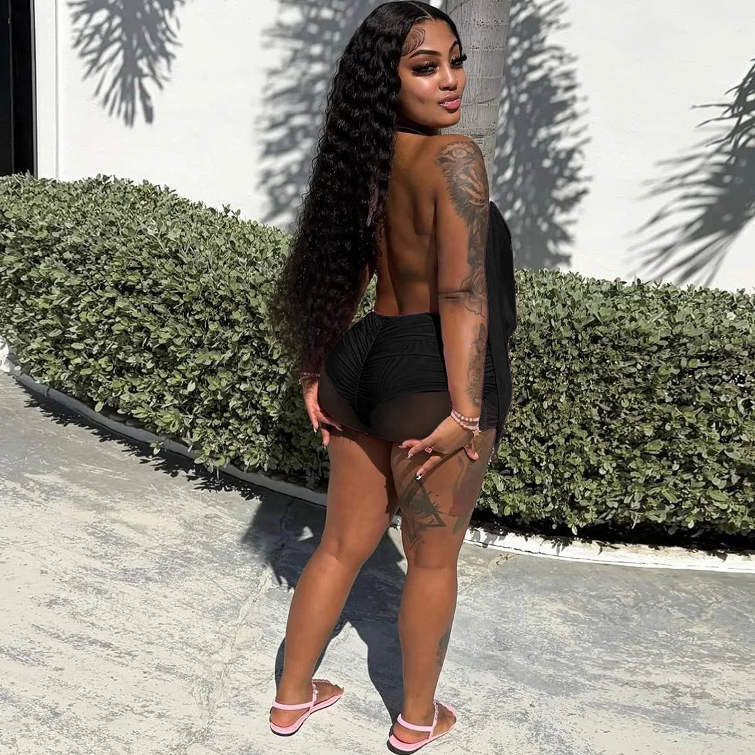 Mesh Halter Dress