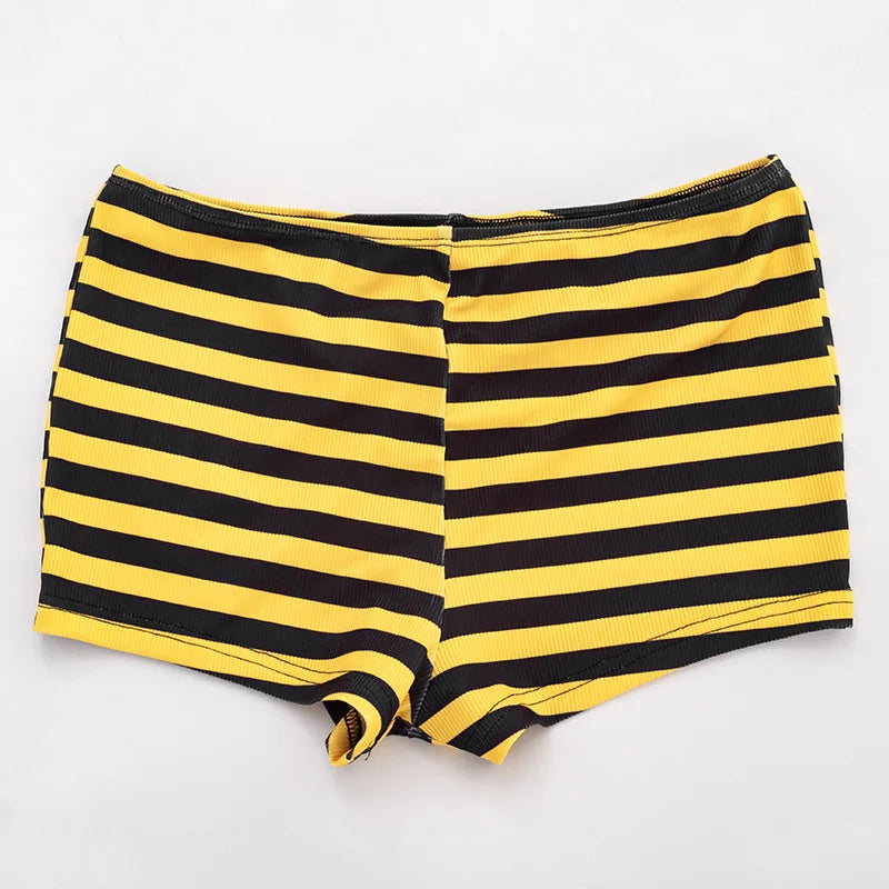 Striped 3 Pc Short Set