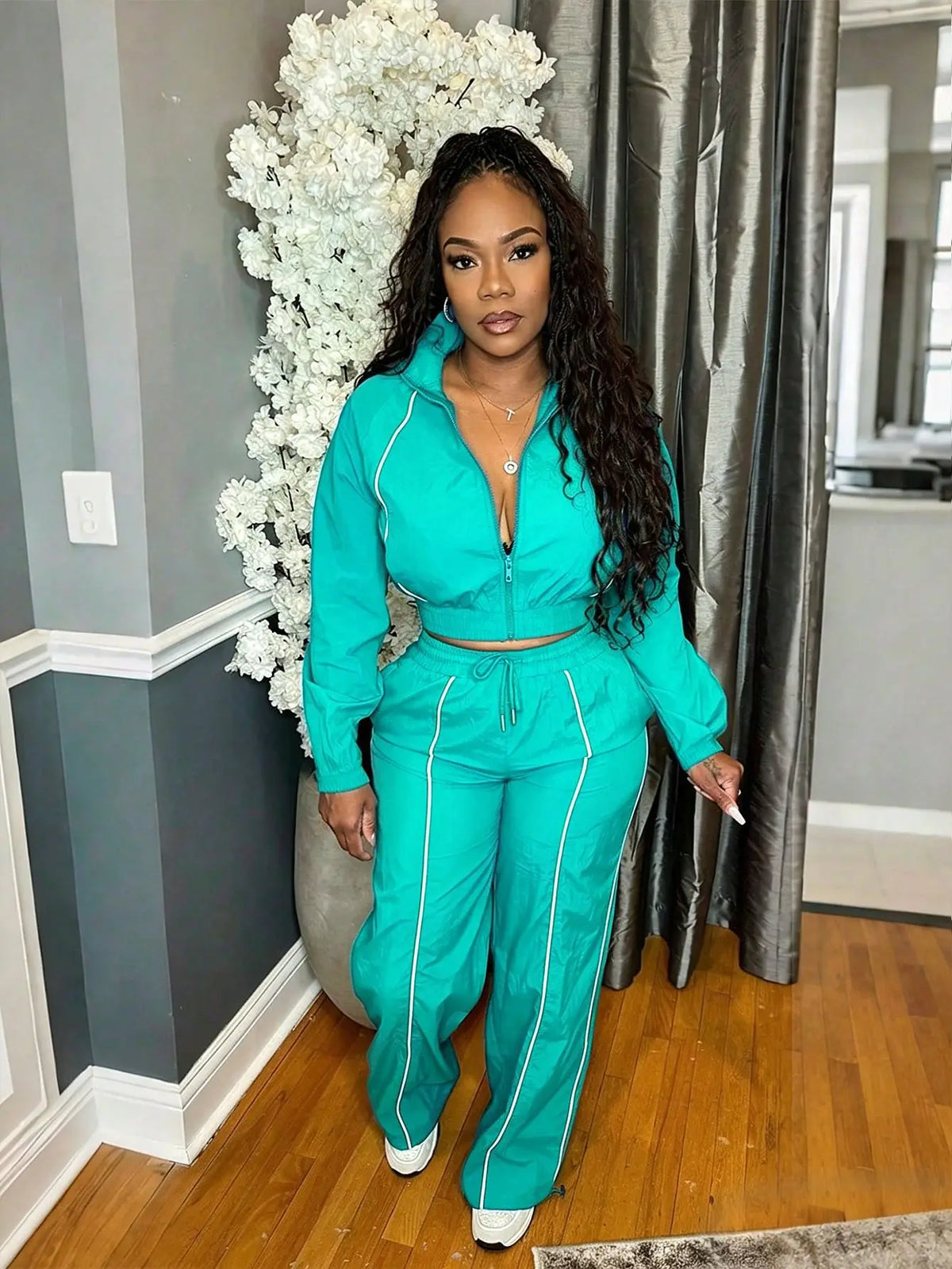 Solid Color Jogger Two-Piece Set