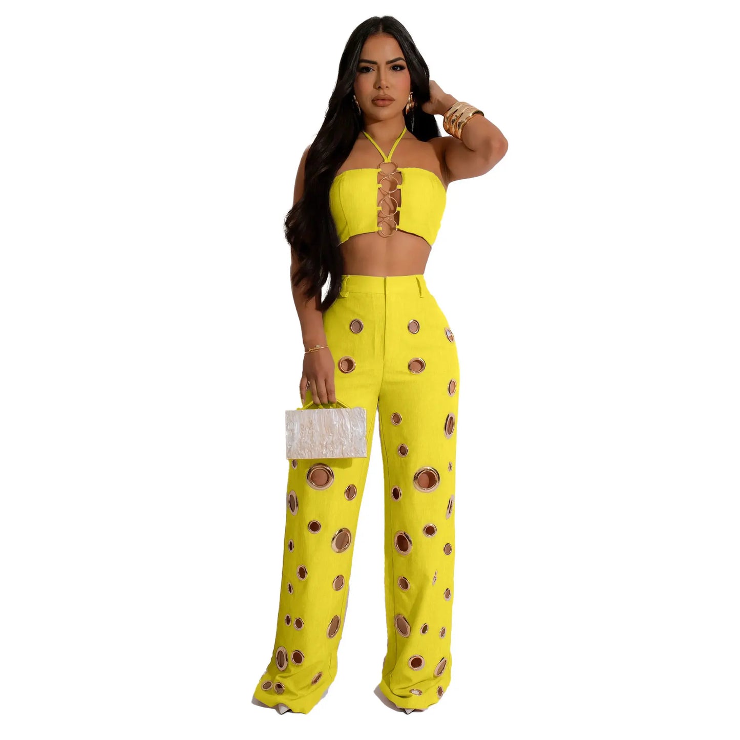 Sassy Halter Pants Set