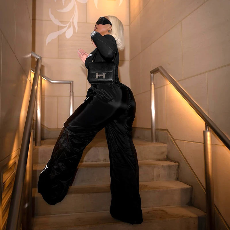 Baddie high waist print sweatpants