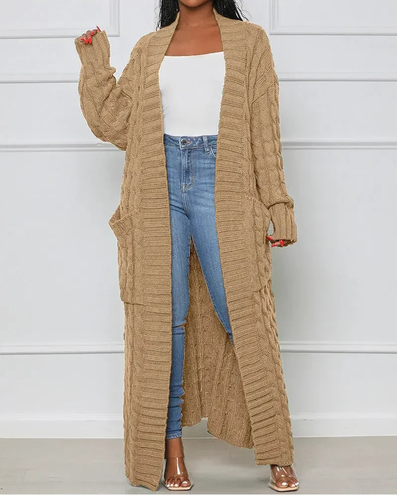Knit Ribbed Pocket Cardigan Sweater