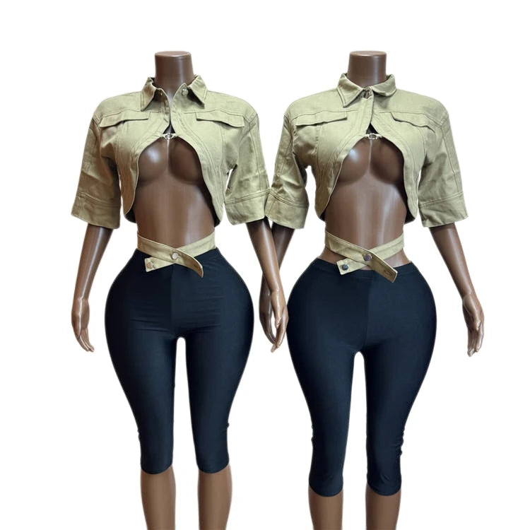 Cut Out Cropped Jacket