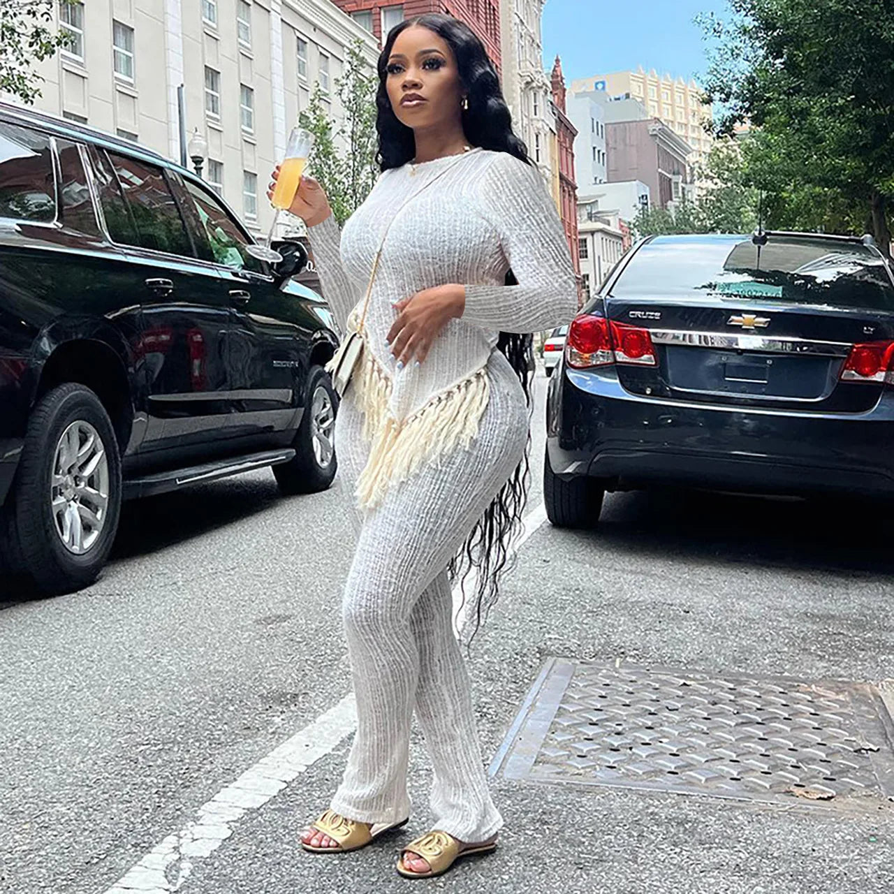 Two-Piece Tassel Pant Set