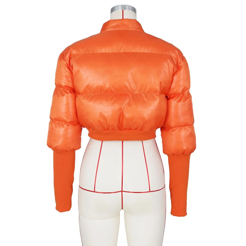 Cropped Bubble Puffer Jacket.