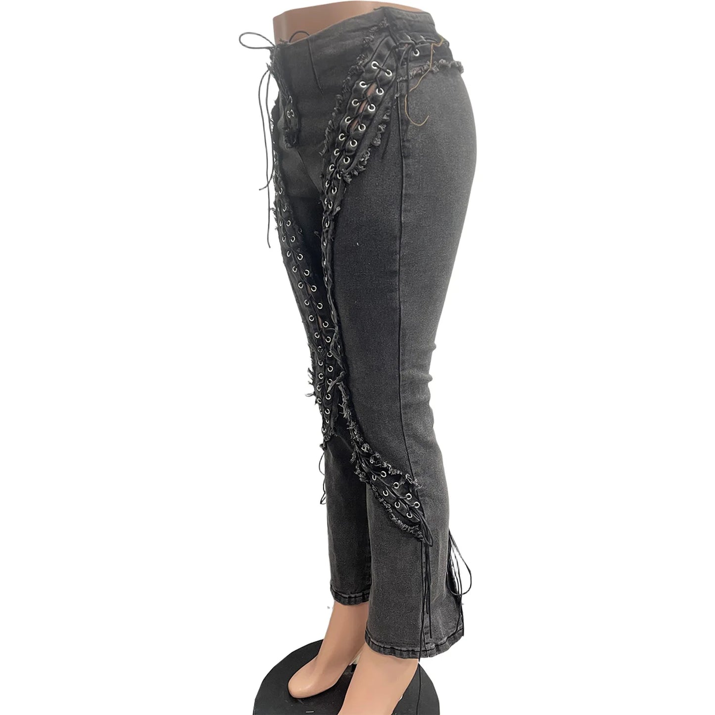 Wet Denim Pants Set