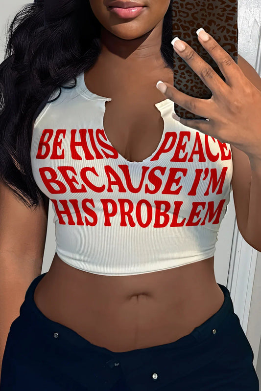 Letter Print Crop Top