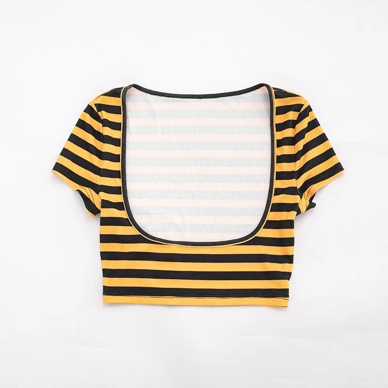 Striped 3 Pc Short Set