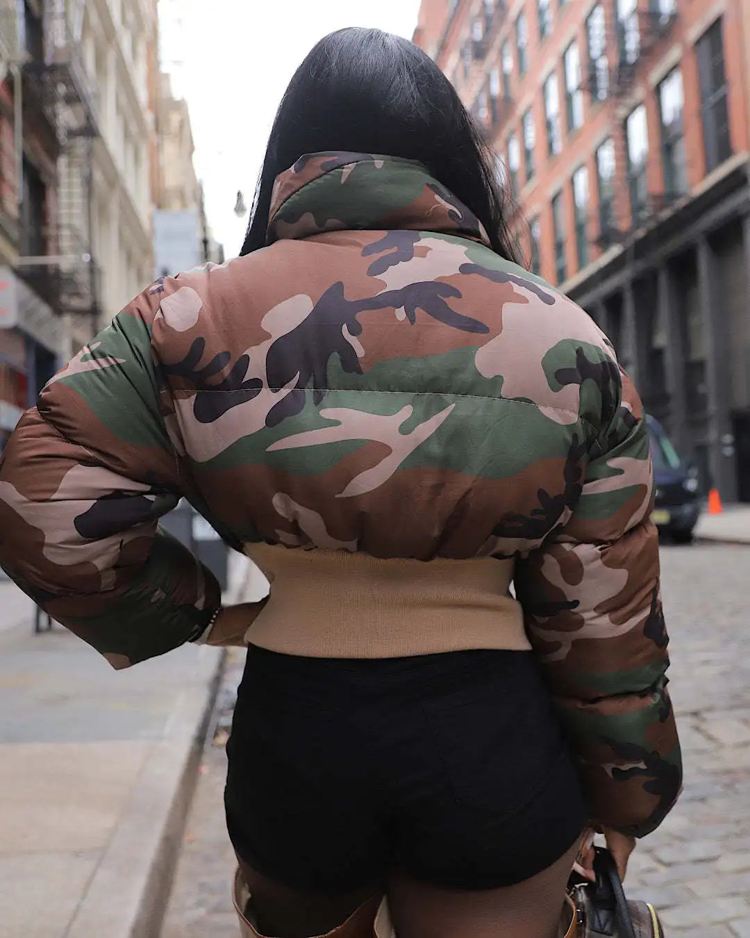 Bubble Puffer Coats Ruffle Jacket
