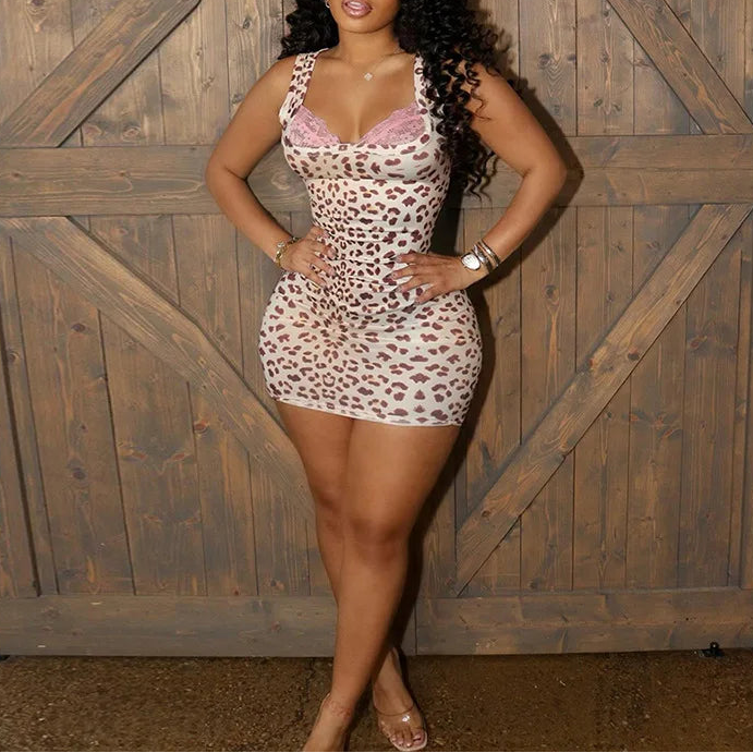 Leopard Print Bodycon Mini Dress