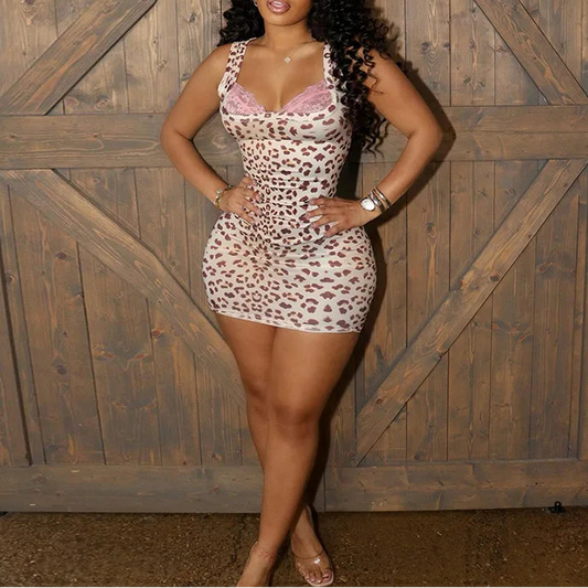 Leopard Print Bodycon Mini Dress