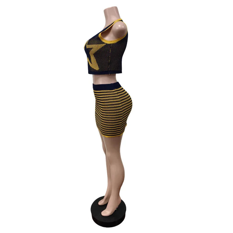 Starless Ribbed Bodycon Mini Skirt