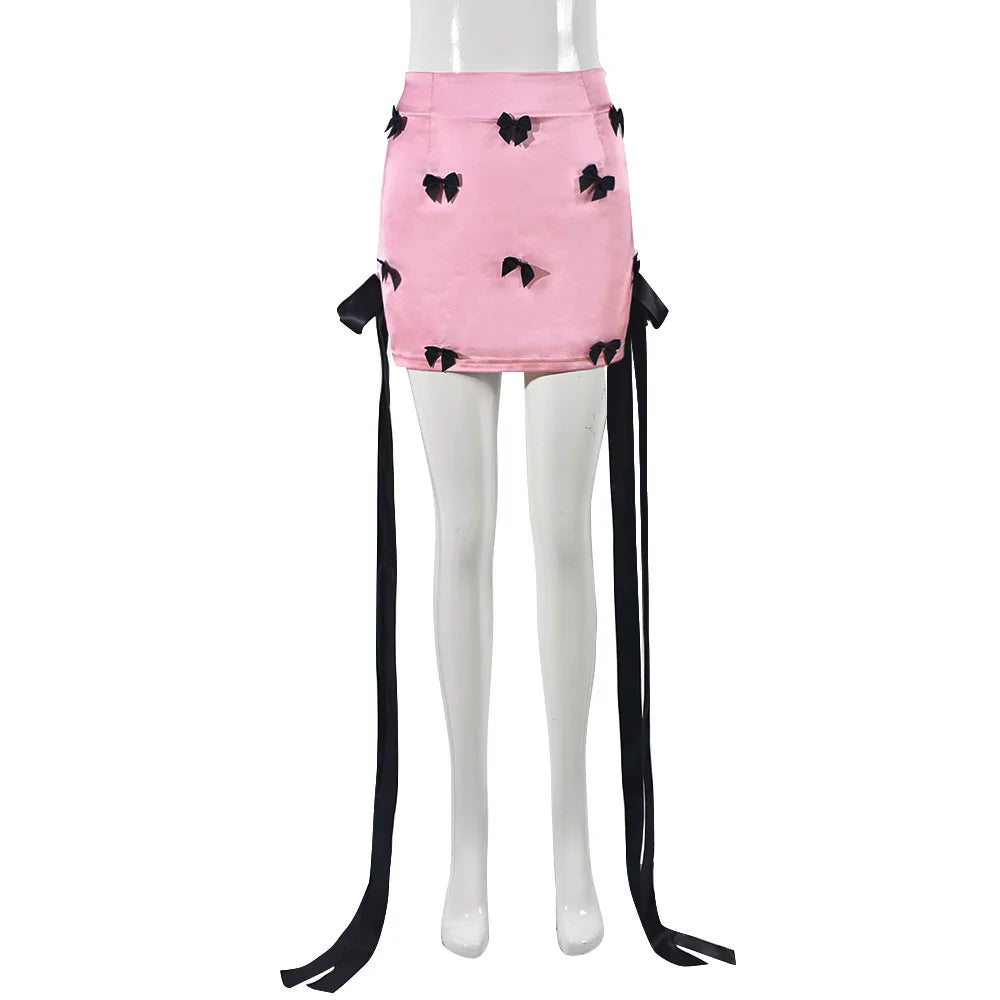 Pretty in Pink Bow Design Skirt