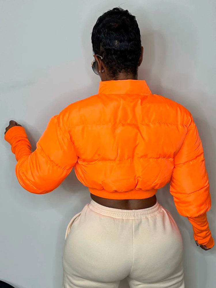 Cropped Bubble Puffer Jacket.