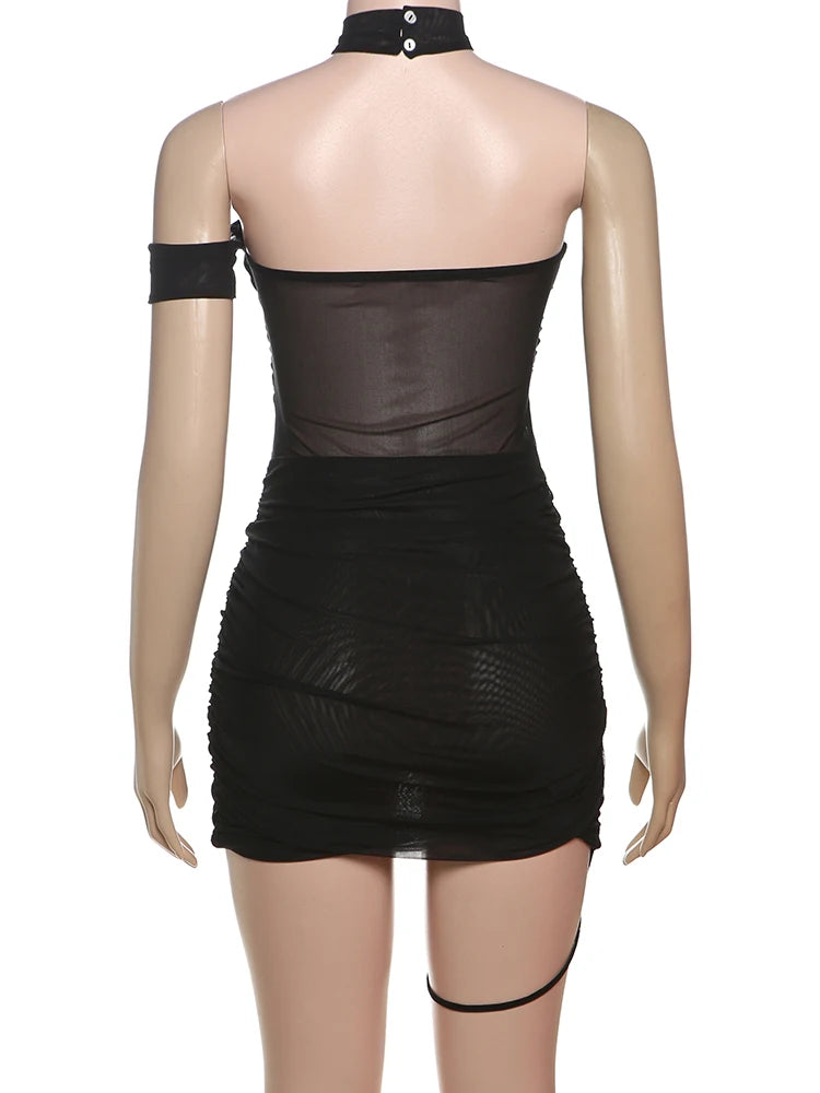Cross Bandage Backless Mini Bodycon