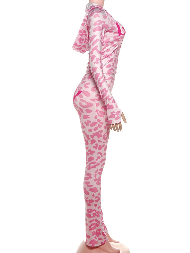 Body Print Two-Piece Pants Set