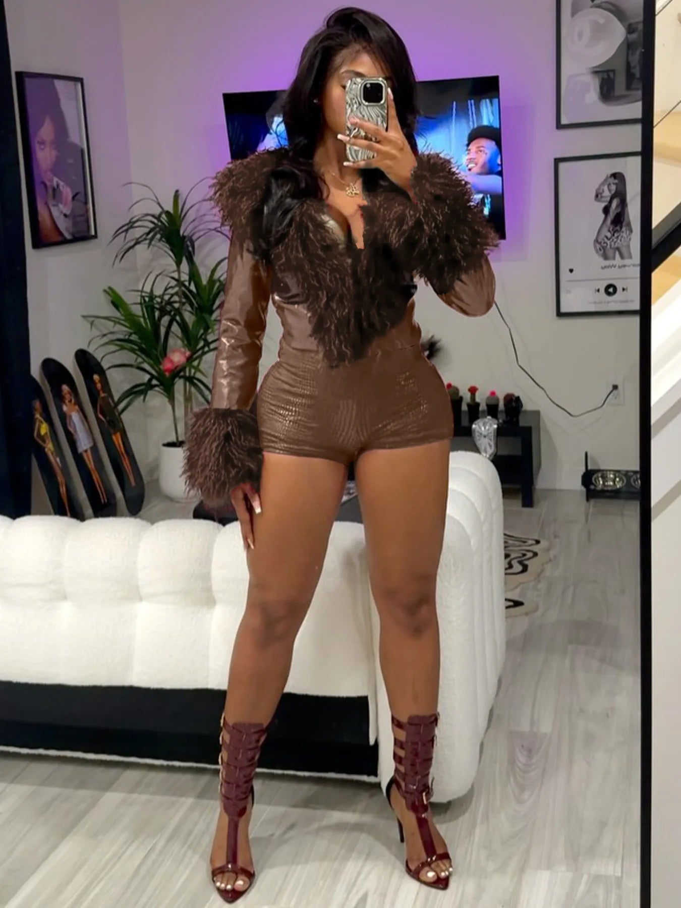 Sexy Leather Bodycon Shorts