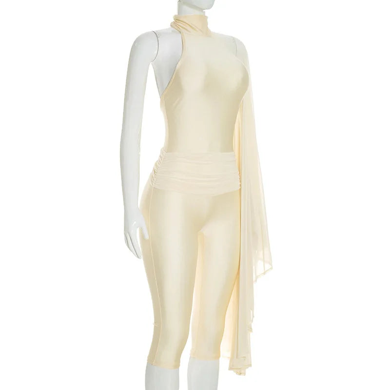 Asymmetric Cape Bodycon One Piece Sexy Elegant Party Club Outfit