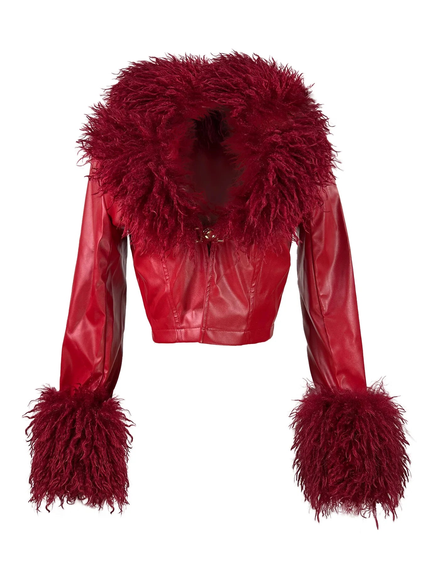 Elegant Leather Fur Jacket