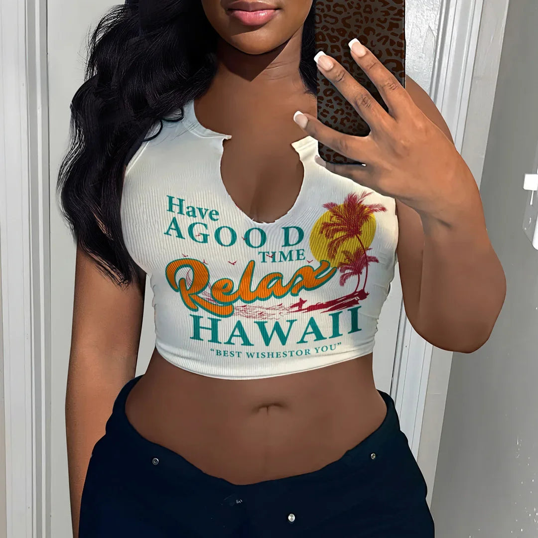 Letter Print Crop Top