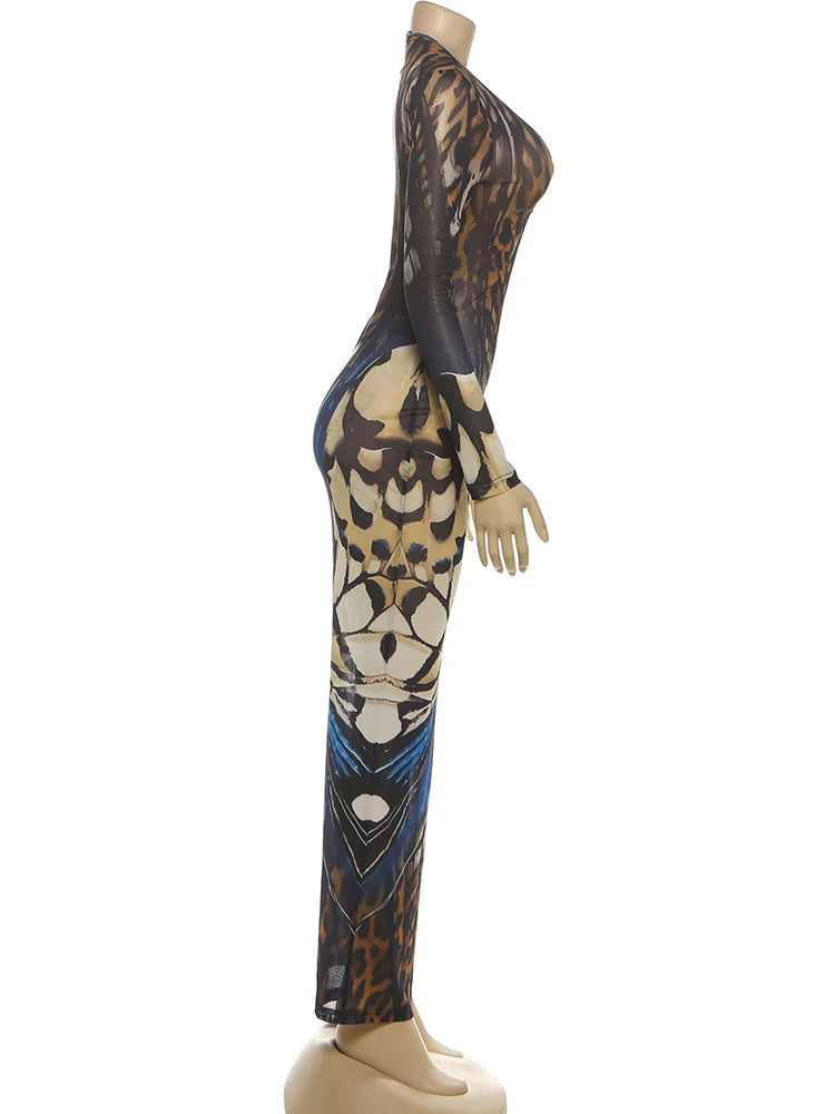 Butterfly Print Bodycon Dress