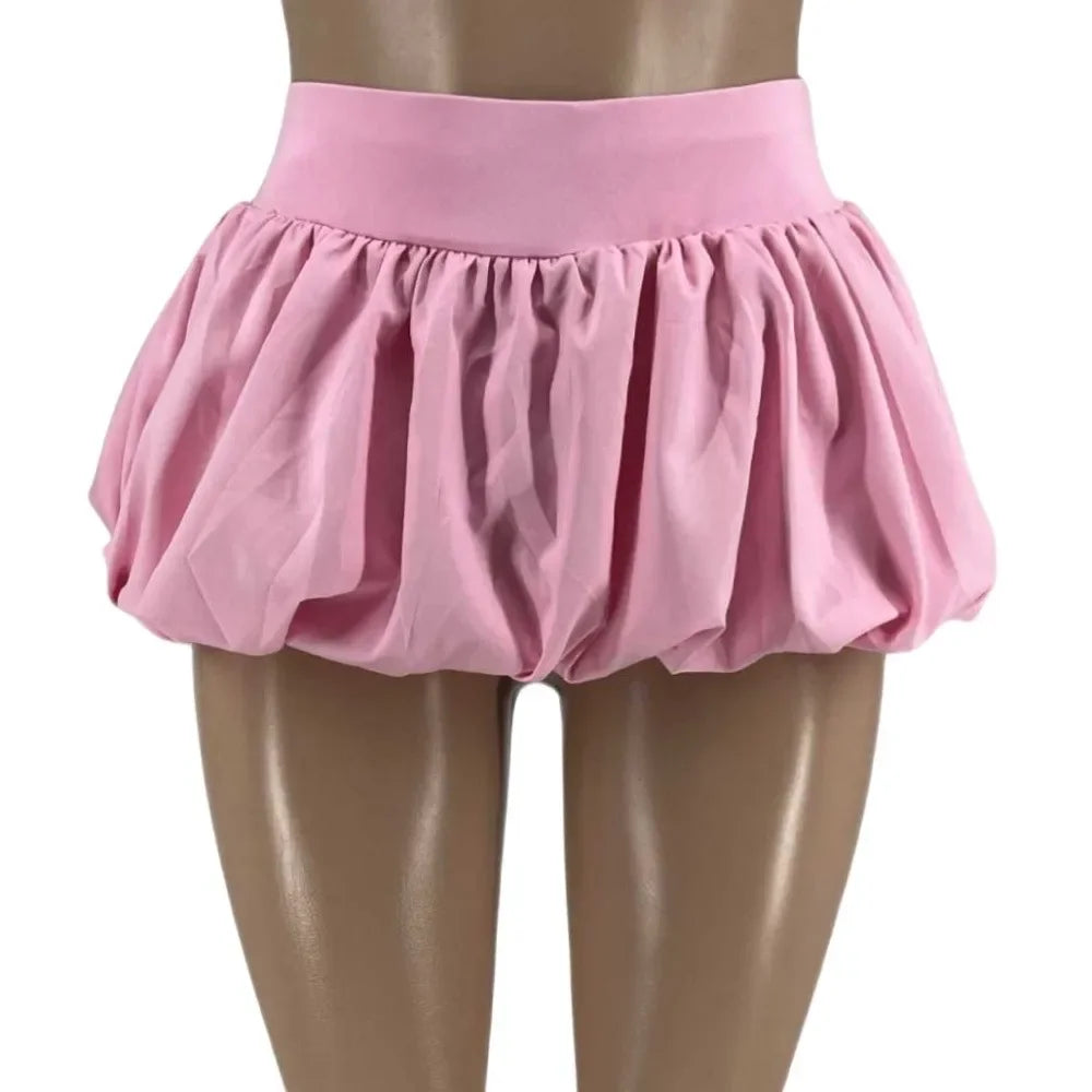 Sweet Bow Puffy Mini Skirt and Corset top