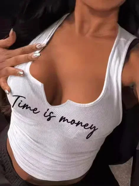 Letter Print Crop Top